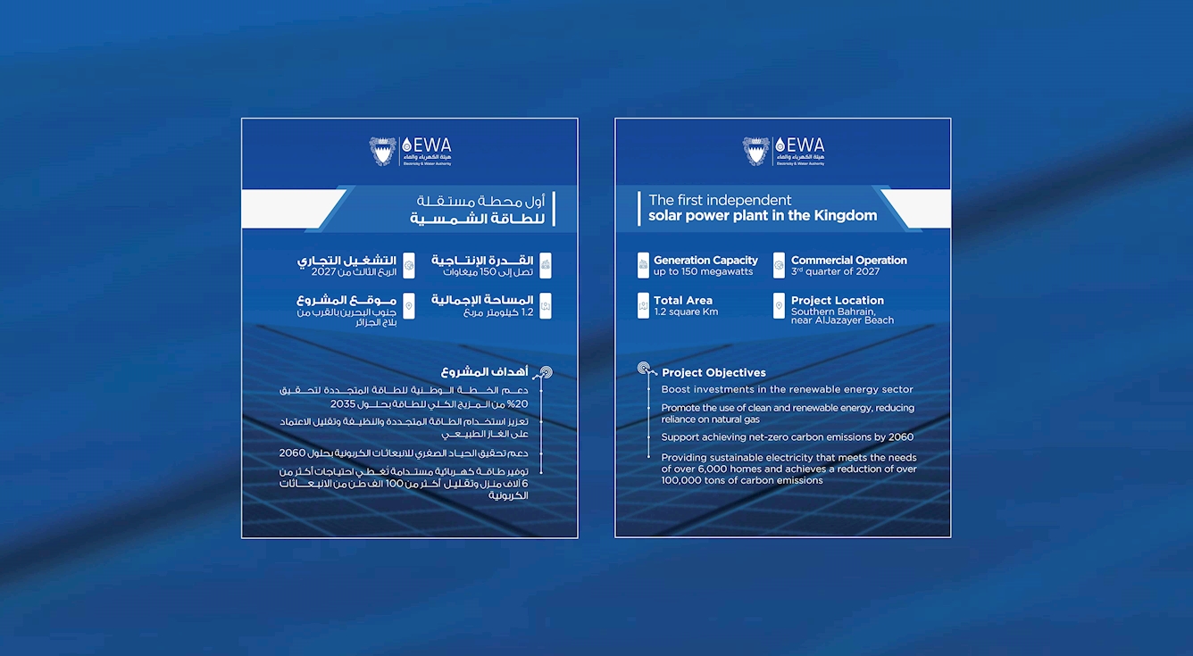 EWA Announces the Launch of Bahrain’s First Solar Power Plant in Collaboration with the Private Sector 